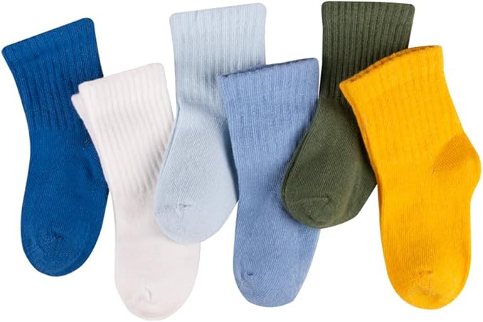 Bella Baby & Toddler Seamless-Toe Turkish Cotton Crew Socks (6-Pack)