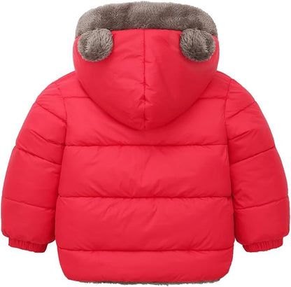 Happy Cherry Baby Boys Girls Puffer Jacket Hooded Coat Fleece Liner Elastic Cuffs Outerwear 12Mon-5T