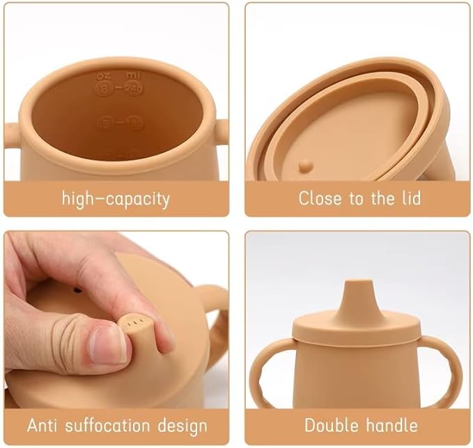 SiliKid Essential 15-Piece Silicone Baby Feeding Set – Complete Toddler Mealtime Kit with Suction Plate, Bowl, Bibs, Utensils, Cups & More – BPA-Free, Baby-Led Weaning Essentials