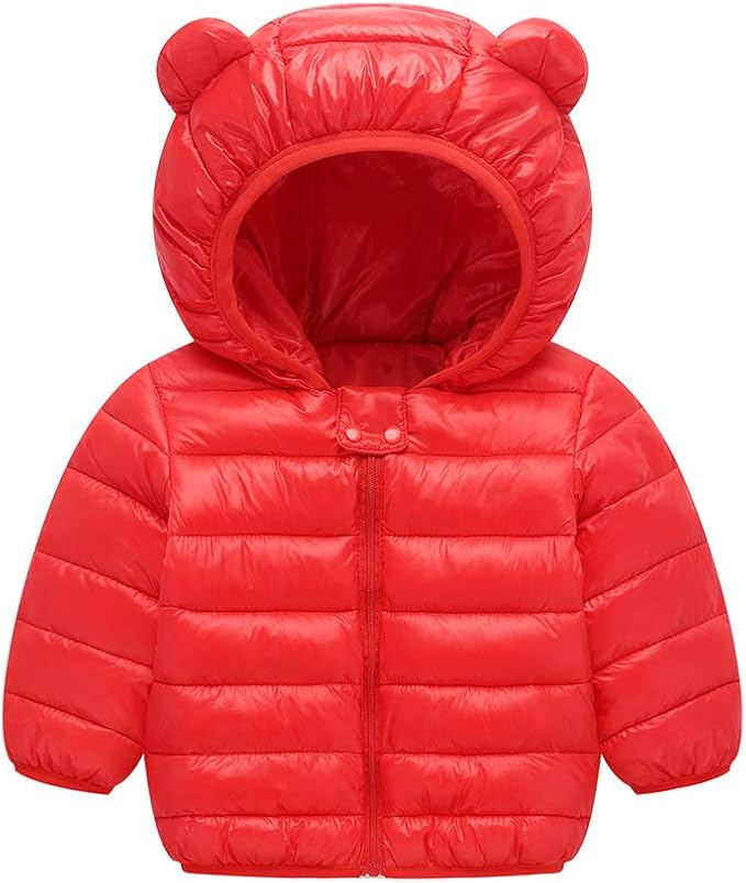 Winter Down Coats for Kids Baby Boys Girls Light Puffer Padded Jacket Bear Hoods Infant Outerwear