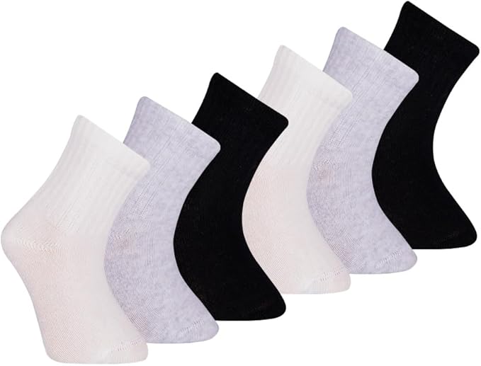 Bella Baby & Toddler Seamless-Toe Turkish Cotton Crew Socks (6-Pack)