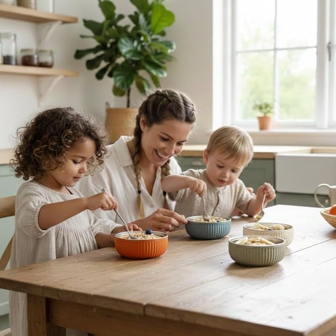 Monkey Proof™ Non-Toxic Stainless Steel Child Bowl 5” with Non-Slip Grooved Silicone Shell, (Set of 4 bowls) Unbreakable, Mess Free Feeding for Babies, Toddlers, Kids, BPA free (Arizona Grooved)