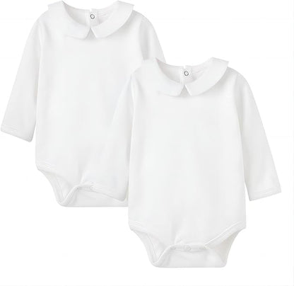 pureborn Baby Romper Bodysuits 2-Pack Unisex Soft Cotton One-Piece Outfit for Infant Boys Girls 0-24 Months