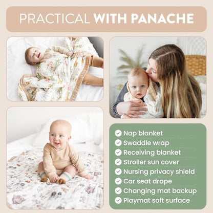 Organic Cotton Muslin Baby Blanket for Boys and Girls - Luxurious Soft Toddler Quilt for Swaddling - Gender Neutral Blanket - Baby and Toddler Gift - Rubber Duck