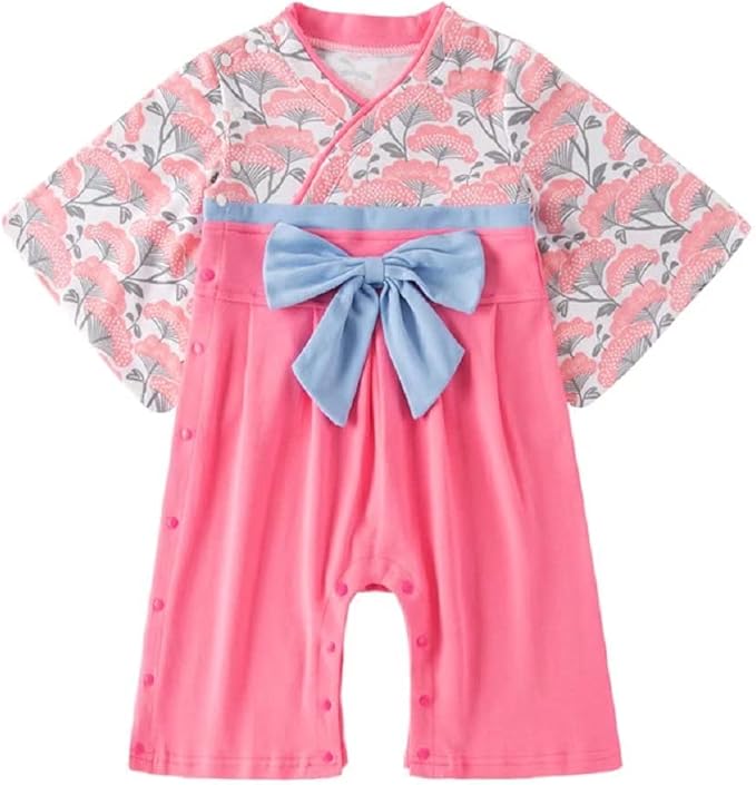 Baby Girl Kimono Romper Japanese Costumes Hakama Coverall Infant Samurai Outfits