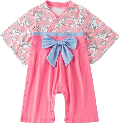 Baby Girl Kimono Romper Japanese Costumes Hakama Coverall Infant Samurai Outfits