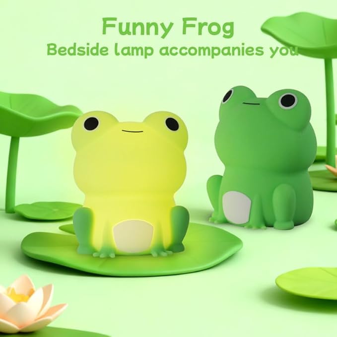 Frog Night Light,Cute Night Light for Kid，Cute Frog lamp,Best Bedroom Bedside Decor Christmas Birthday Gift for Boy Girl Toddler