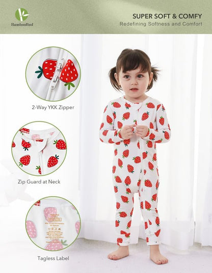 Baby Zippered Rompers Newborn Pajamas Sleepers Long Sleeve Jumpsuits Infant Zipper Romper-Viscose from Bamboo