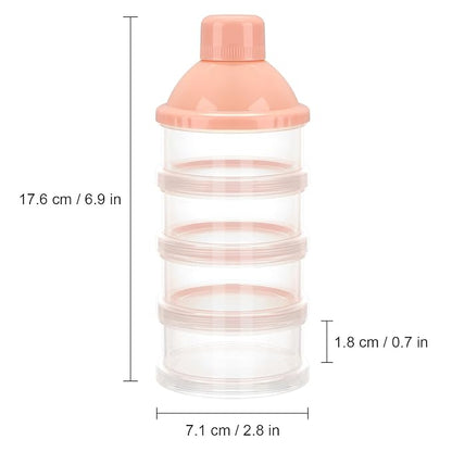 Accmor Formula Dispenser On The Go, 4 Compartments Stackable Formula Container for Travel, Baby Milk Powder Kids Snack Container, BPA Free ﻿