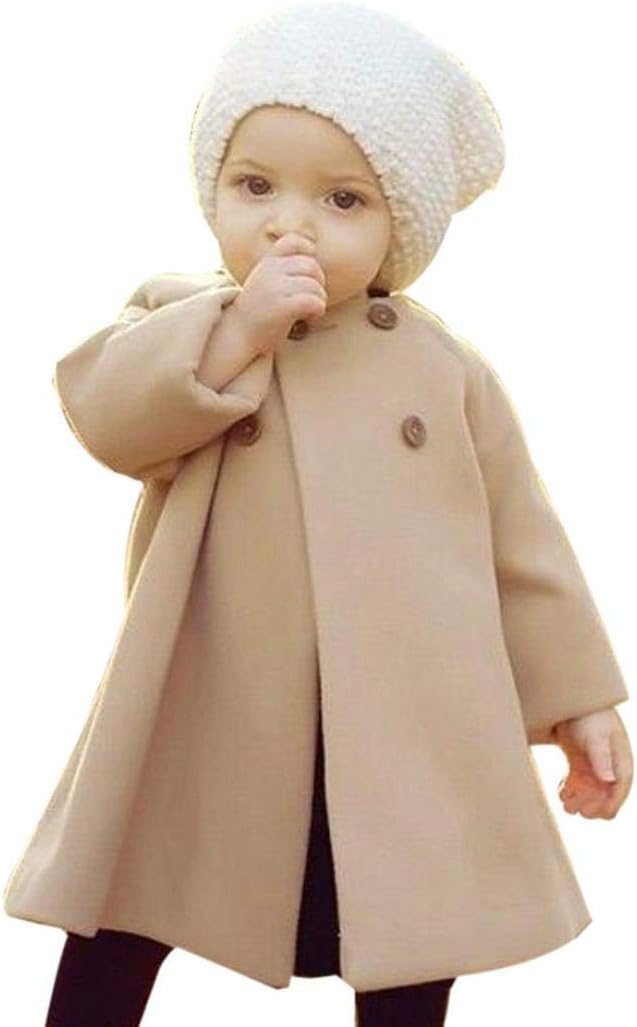 XFGLCK Toddler Baby Girls Coats Cloak Button Jacket Outerwear Fall Winter Clothes