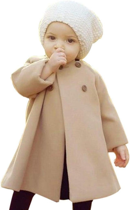 XFGLCK Toddler Baby Girls Coats Cloak Button Jacket Outerwear Fall Winter Clothes