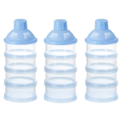 Accmor Formula Dispenser On The Go, 4 Compartments Stackable Formula Container for Travel, Baby Milk Powder Kids Snack Container, BPA Free ﻿