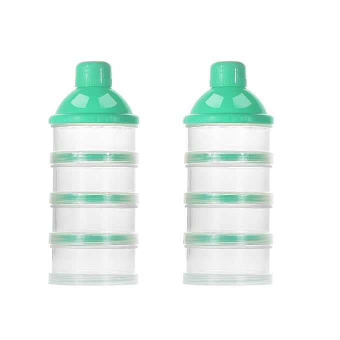 Accmor Formula Dispenser On The Go, 4 Compartments Stackable Formula Container for Travel, Baby Milk Powder Kids Snack Container, BPA Free ﻿