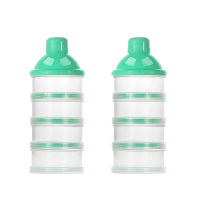 Accmor Formula Dispenser On The Go, 4 Compartments Stackable Formula Container for Travel, Baby Milk Powder Kids Snack Container, BPA Free ﻿
