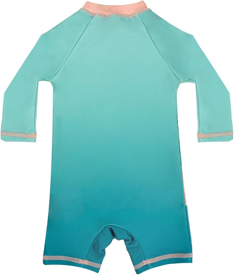 weVSwe Baby Toddler UPF 50+ Sun Protection Rash Guard Long Sleeve Swimsuit with Crotch Zipper