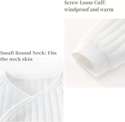 Newborn Baby Cotton Onesie, Cute Bear Patched Casual Long Sleeve Bodysuit, Toddler & Infant Boy's Girl's Comfortable Clothing