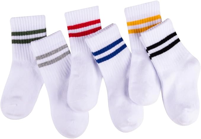 Bella Baby & Toddler Seamless-Toe Turkish Cotton Crew Socks (6-Pack)