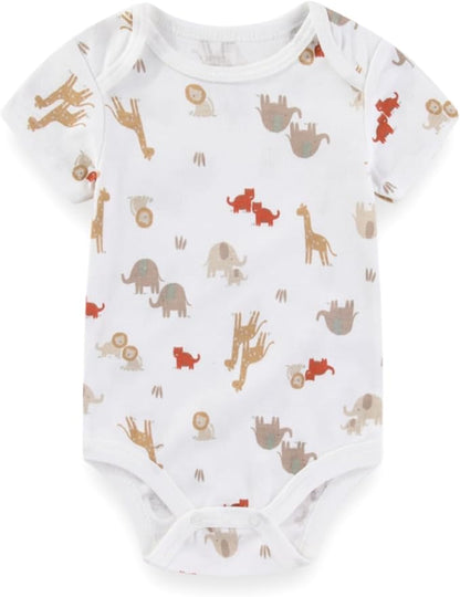 Baby Boy Girl Bodysuit 5 Pack Cotton Short Sleeve Romper Soft Baby Clothes Outfit 0-12 Month