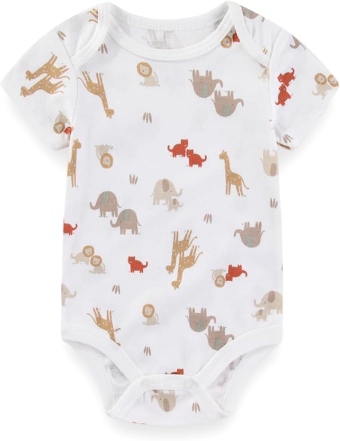 Baby Boy Girl Bodysuit 5 Pack Cotton Short Sleeve Romper Soft Baby Clothes Outfit 0-12 Month