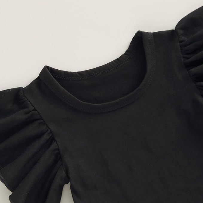 Newborn Infant Baby Girl Solid Ruffle Romper Bodysuit Jumpsuit Casual Clothes One Piece Outfit