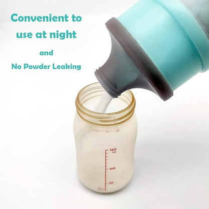 Baby Formula Dispenser Container, Portable Milk Powder Dispenser, Baby Feeding Travel Storage Container, Non-Spill Stackable Baby Snack Storage Container, BPA Free, 4 Compartments
