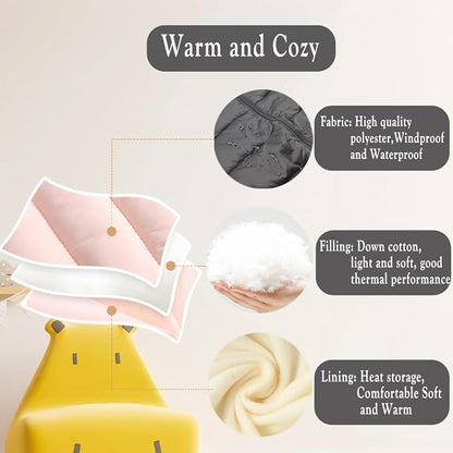 Infant Toddler Snowsuit Cute Newborn Winter Coat Warm Hooded Jumpsuit for Boys Girls 0-24 Months