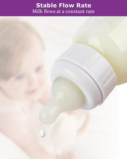 Silicone Nipple for Dr. Brown's Narrow Baby Bottle & Glass Bottles,Level 1 Nipples, Slow Flow, 1m+, 6 Count