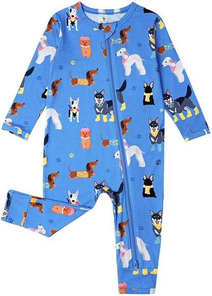 Baby Zippered Rompers Newborn Pajamas Sleepers Long Sleeve Jumpsuits Infant Zipper Romper-Viscose from Bamboo