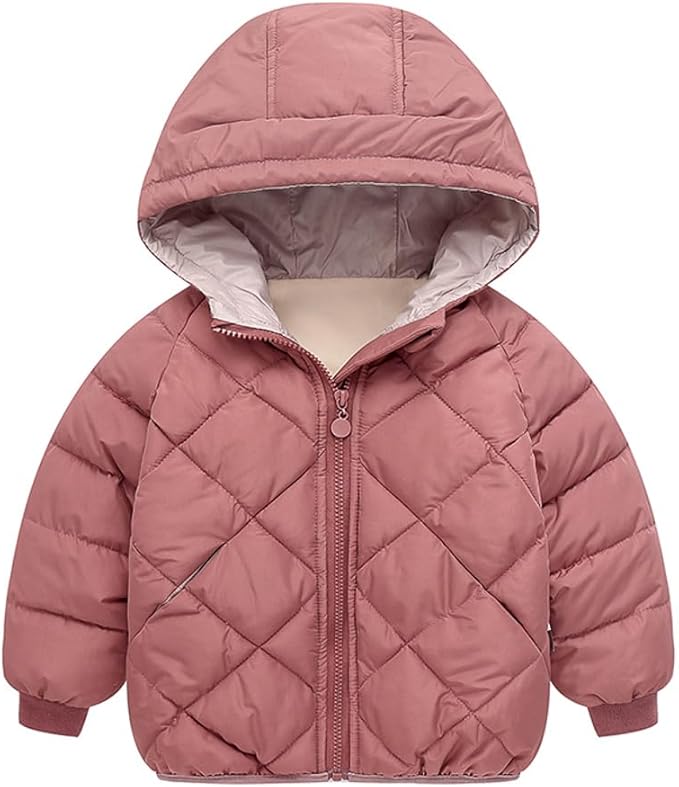 Curipeer Kids Winter Jacket Front Zip Warm Snow Wear Toddler Outer Clothing 2-8T