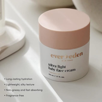 Evereden Ultra Light Baby Face Cream, 1.7 oz | Clean Baby Care | Non-toxic and Fragrance Free Moisturizer | Clean Ingredients