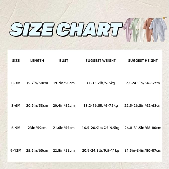 Unisex Newborn Baby Jumpsuit Pure Cotton Long Sleeve Baby Outfit Soft Comfortable Baby Clothes for Boys and Girls