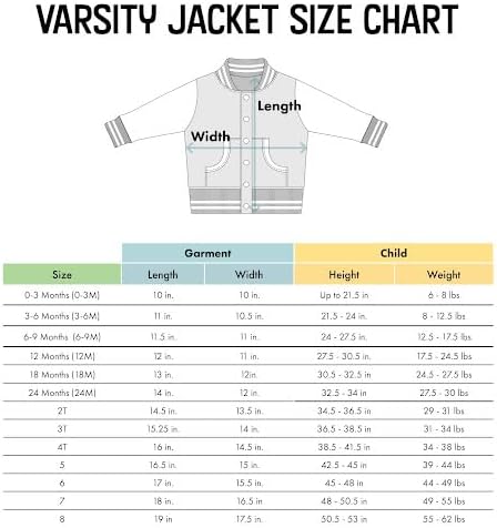Creative Knitwear College Baby Varsity Jacket Lightweight - Team Logo, Multiple Colors, Unisex, (0 Months - 4T)