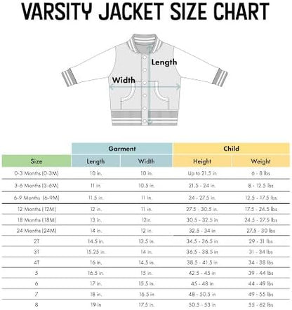 Creative Knitwear College Baby Varsity Jacket Lightweight - Team Logo, Multiple Colors, Unisex, (0 Months - 4T)