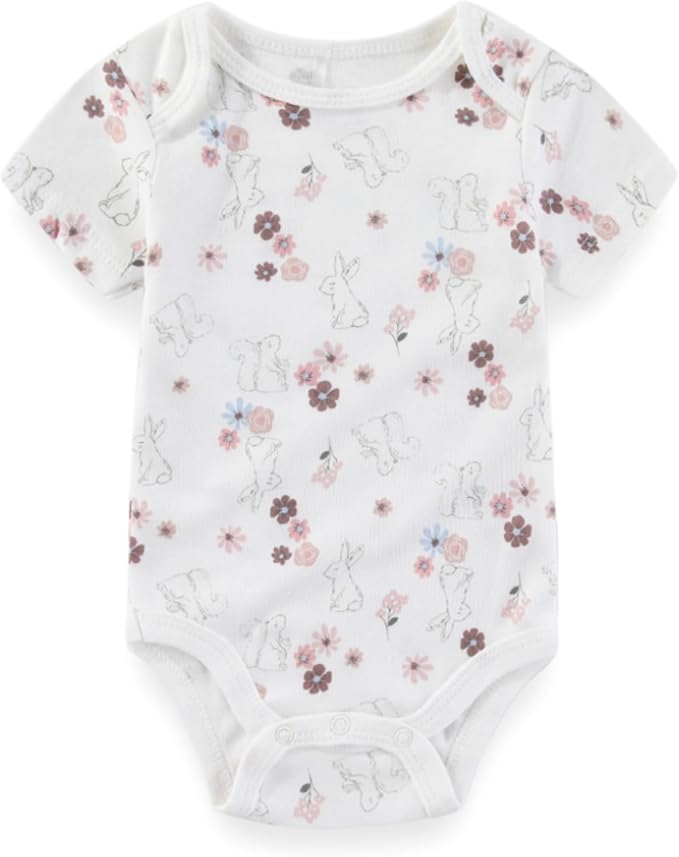 Baby Boy Girl Bodysuit 5 Pack Cotton Short Sleeve Romper Soft Baby Clothes Outfit 0-12 Month