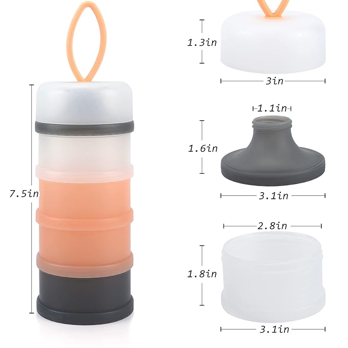 Accmor 3 Pack Baby Formula Dispenser On The Go, Stackable Formula Dispenser Formula Container to Go, Non-Spill Portable Milk Powder Kids Snack Storage Container, BPA Free