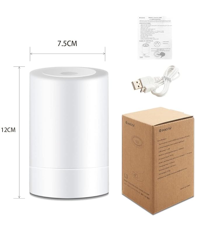 G Keni Nursery Night Light for Baby, Portable LED Touch Night Lamp for Kids and Adult, Breastfeeding, Sleep Aid, USB Rechargeable Nursing Lamp, Bedside Dimmable Warm Night Light, Soft Eye Caring