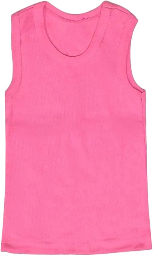 ToBeInStyle Girl's 4 Pack Ruffle Hem Cotton Tank Tops