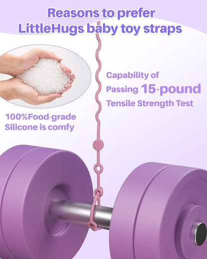 3pcs Adjustable Toy Strap Holder - Silicone Baby Tether Pacifier Clip - Travel Essential Leash for Stroller, High Chair, Car Seat