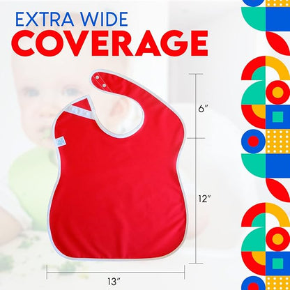 Large Waterproof Baby Bibs for 1-4 years old – Lightweight, Soft & Durable Bibs for Girls and Boys