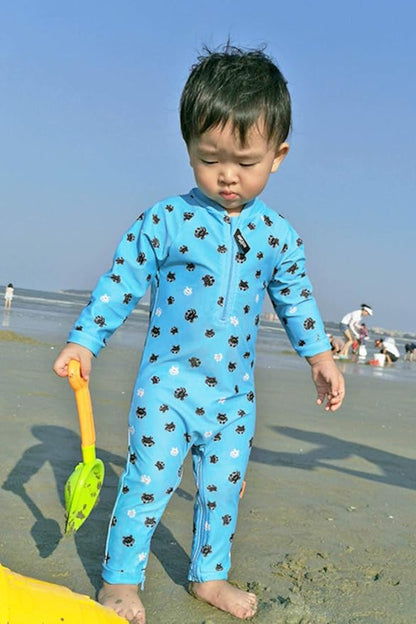 weVSwe Baby Toddler UPF 50+ Sun Protection Rash Guard Long Sleeve Swimsuit with Crotch Zipper