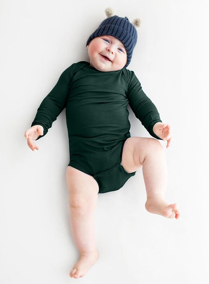 DEFAHN 2PCS Visocse from Bamboo Baby Rompers Unisex Onsies Solid Short Sleeve Baby Bodysuit 0-24 Months