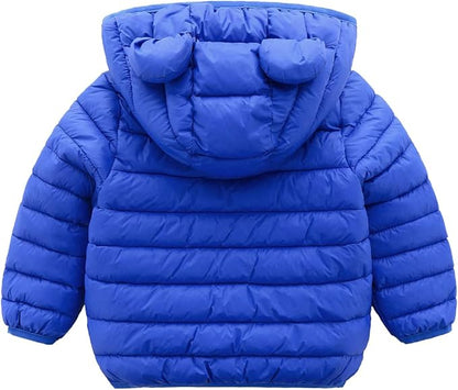 XMWEALTHY Baby Boys Girls Winter Coats Toddler Bear Hoods Down Jacket Infant Kids Light Puffer Padded Outwear 6M-3T