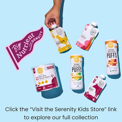Serenity Kids Certified Organic Baby Food Veggie Puree Pouches Variety Pack - 18 x 3.5 oz for 6+ Months - No Added Sugar & Allergen Free - BPA-Free Packaging - Baby Food Pouches - Pouches Toddler