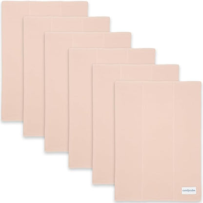 Comfy Cubs Baby Burp Cloths Set (Pack of 6) - Large, 6-Layer, Ultra Absorbent 100% Cotton for Infant Spit-Up, Drool, and Messes - Soft, Gentle, Thoughtful New Born Baby Gifts, Blush