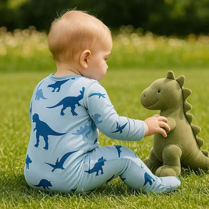 Owlivia Organic Cotton Baby Pajamas, Boys Girls 3-Pack Zip Front Sleep 'N Play, Footed Sleeper, Long Sleeve