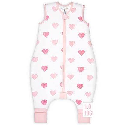 Mama Cheetah Toddler Sleep Sack with Feet 4T-5T, 1.0 TOG Organic Cotton Baby Wearable Blankets with Legs, Baby Sleeping Bag for Walkers, Early Walker X-Large