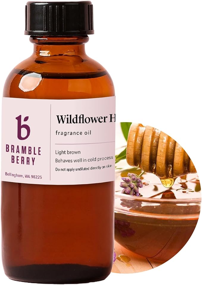 Bramble Berry Wildflower Honey Fragrance Oil 2 oz | Sweet Floral & Golden Honey Scent for Soap, Candles, Bath Bombs & Lotion | Skin Safe, Vegan, Paraben & Phthalate Free, DIY Craft Essential