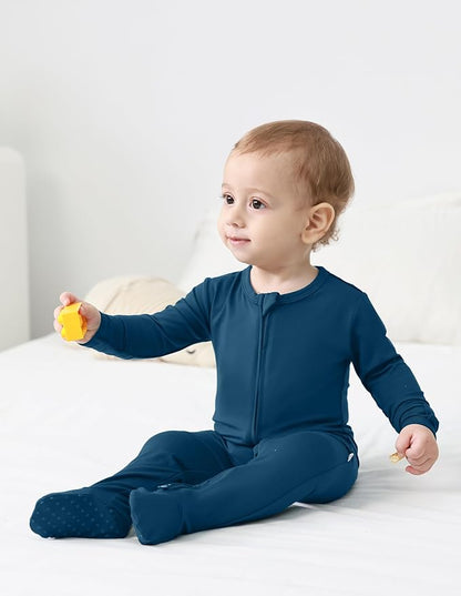 Baby Footie Romper Pajamas Unisex Newborn Infant Pjs Soft Rompers Viscose from Bamboo Sleepwear