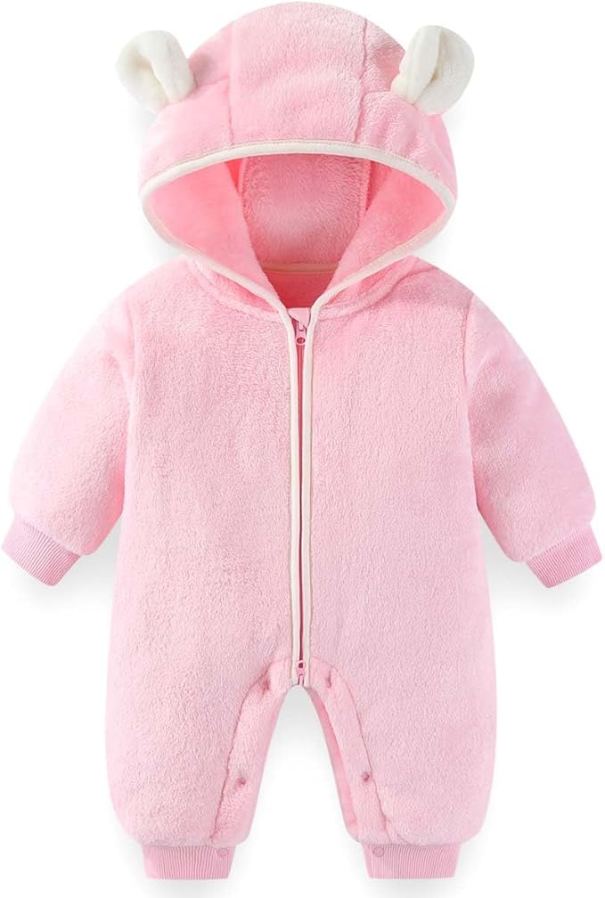 Fairy Baby Newborn Baby Bear Outfit Suit Thin Fleece Jumpsuit Romper Hooded Winter Clothes Snowsuit Coat Infant Girls Boys