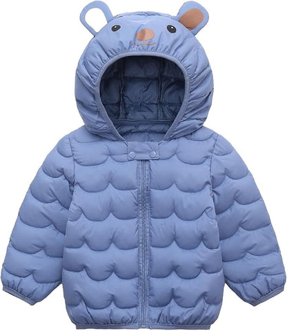 Toddler Winter Coats Puffer Padded Jacket Baby Boys Girls Bear Hoods Down Jacket Light Weight Infant Outerwear